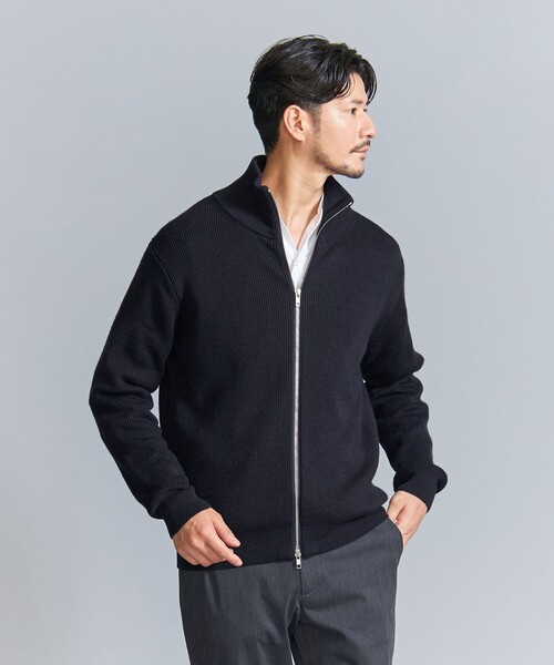 BEAUTY&YOUTH UNITED ARROWS（ビューティーアンドユースユナイテッドアローズ）の「【WEB限定 WARDROBE SMART】ウォッシャブル ドライバーズジャケット（カーディガン/ボレロ・メンズ・ダークグレー/ネイビー/ブラック・S/M/L/XL）」の3枚目の写真