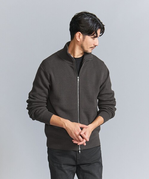 BEAUTY&YOUTH UNITED ARROWS（ビューティーアンドユースユナイテッドアローズ）の「【WEB限定 WARDROBE SMART】ウォッシャブル ドライバーズジャケット（カーディガン/ボレロ・メンズ・ダークグレー/ネイビー/ブラック・S/M/L/XL）」の19枚目の写真