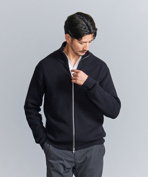 BEAUTY&YOUTH UNITED ARROWS（ビューティーアンドユースユナイテッドアローズ）の「【WEB限定 WARDROBE SMART】ウォッシャブル ドライバーズジャケット（カーディガン/ボレロ・メンズ・ダークグレー/ネイビー/ブラック・S/M/L/XL）」の21枚目の写真