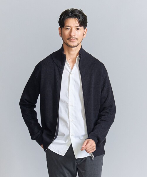 BEAUTY&YOUTH UNITED ARROWS（ビューティーアンドユースユナイテッドアローズ）の「【WEB限定 WARDROBE SMART】ウォッシャブル ドライバーズジャケット（カーディガン/ボレロ・メンズ・ダークグレー/ネイビー/ブラック・S/M/L/XL）」の5枚目の写真