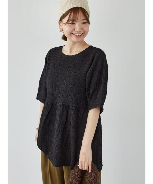 Lugnoncure(ルノンキュール)の「ペプラムふくれカットソー(Tシャツ/カットソー・レディース・ブラウン/ブラック/グレー・F)」の2枚目の写真