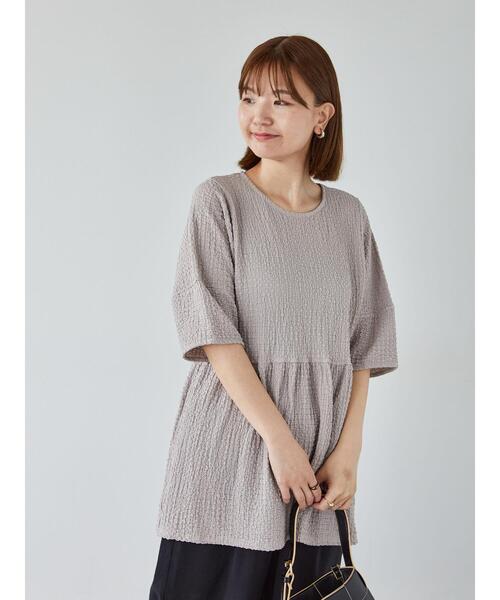 Lugnoncure(ルノンキュール)の「ペプラムふくれカットソー(Tシャツ/カットソー・レディース・ブラウン/ブラック/グレー・F)」の7枚目の写真