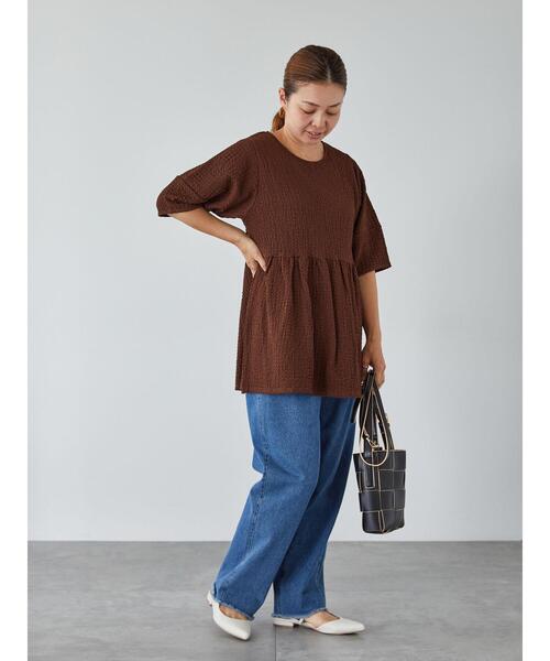 セール】ペプラムふくれカットソー（Tシャツ/カットソー
