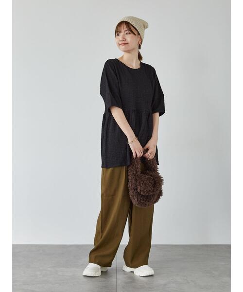 Lugnoncure(ルノンキュール)の「ペプラムふくれカットソー(Tシャツ/カットソー・レディース・ブラウン/ブラック/グレー・F)」の22枚目の写真