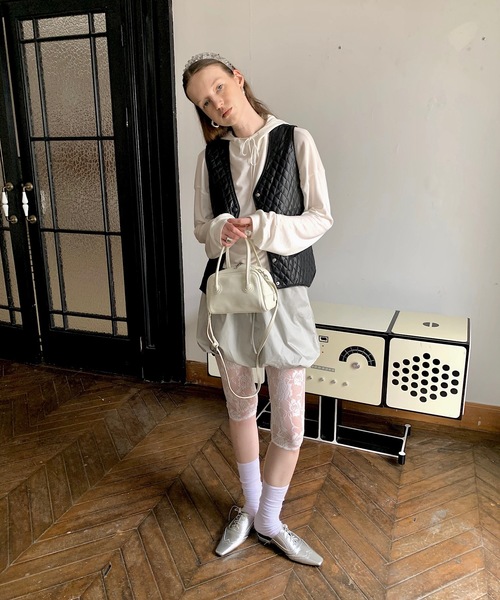 SANSeLF（サンセルフ）の「【LONSLAN】レースハーフレギンス sanal24a002（レギンス/スパッツ・レディース・ブラック/ホワイト・FREE）」の13枚目の写真