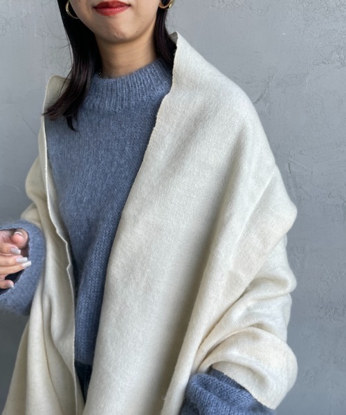 hint hint（ヒントヒント）の「[hint hint/ヒントヒント] アクリルコットン大判ストール(アイボリー・ピンク)（ストール/ショール・レディース・ピンク/アイボリー・ONE SIZE）」の6枚目の写真