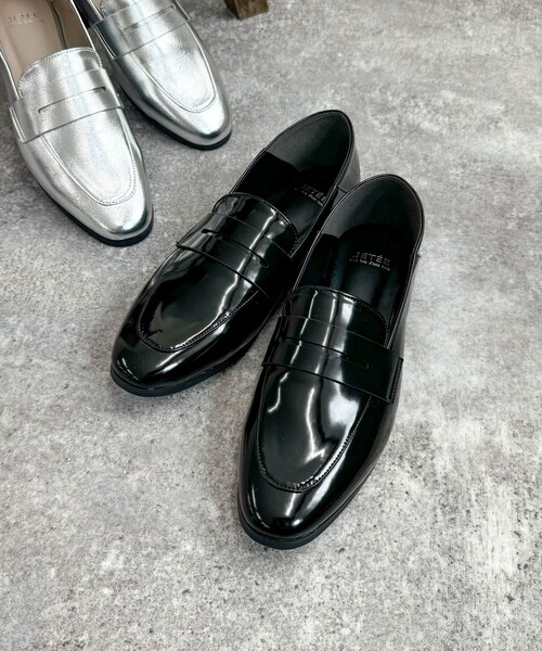 fredy emue（フレディエミュ）の「【JETEE/ ジュテ】スリムコインローファー（ローファー・レディース・シルバー/ブラック・24/23）」の10枚目の写真