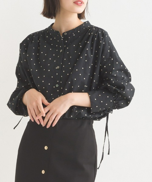 OMNES(オムネス)の「製品洗いコットンブロード袖口リボンオーバーシャツ(シャツ/ブラウス・レディース・ブラック系その他/ブラック系その他2/グレー系その他/ブルー系その他/ホワイト/ライトグレー/ベージュ系その他/ベージュ系その他2・FREE)」の3枚目の写真