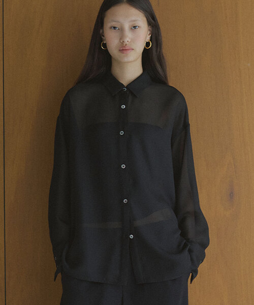 値下げ　NOBLE ELENI/エルニ メッシュレギュラーワイドシャツ Noble（ノーブル）の「ELENI/エルニ メッシュレギュラーワイド
