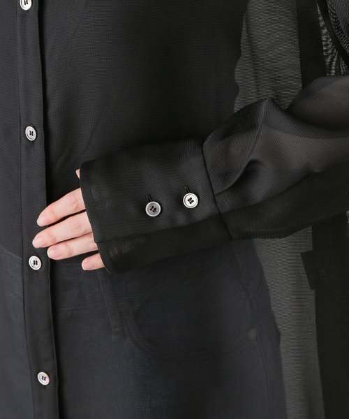 値下げ　NOBLE ELENI/エルニ メッシュレギュラーワイドシャツ ELENI/エルニ メッシュレギュラーワイドシャツ | ノーブル(Noble