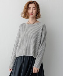 【Oggi2月号掲載/洗える】カシミヤブレンド クロップド ニット