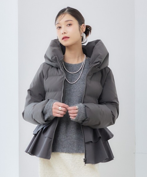 ペプラムファイバーダウンジャケット