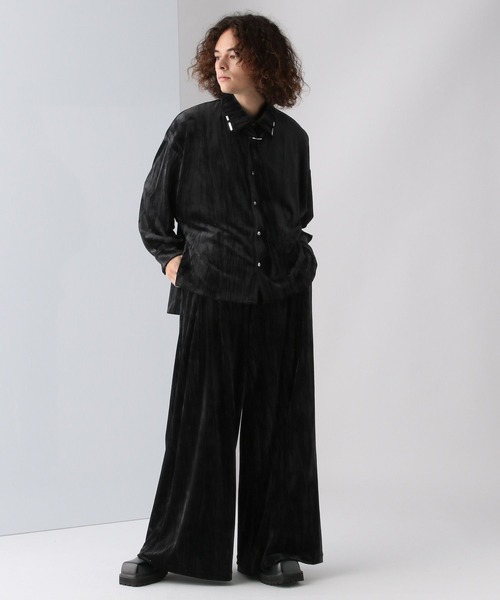 HARE（ハレ）の「ベロアパーツボウタイシャツ(HARE)（シャツ/ブラウス・メンズ・ブラック/グレー・FREE）」の10枚目の写真