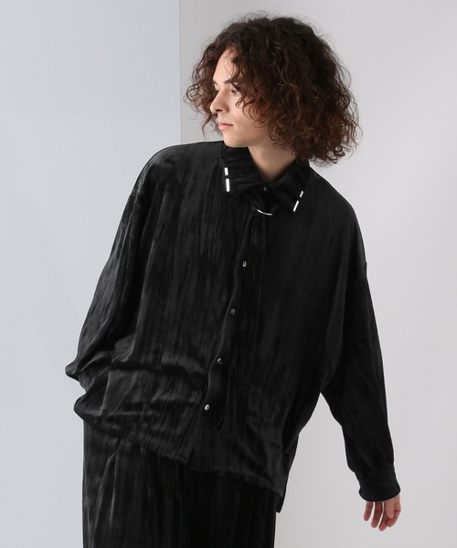 HARE（ハレ）の「ベロアパーツボウタイシャツ(HARE)（シャツ/ブラウス・メンズ・ブラック/グレー・FREE）」の8枚目の写真