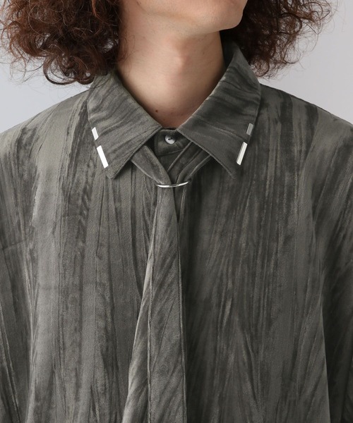 HARE（ハレ）の「ベロアパーツボウタイシャツ(HARE)（シャツ/ブラウス・メンズ・ブラック/グレー・FREE）」の19枚目の写真
