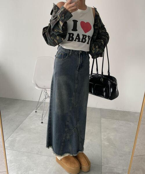 WEGO（ウィゴー）の「WEGO/ILOVEBABYタンク（タンクトップ・レディース・ブラック/ホワイト・FREE）」の3枚目の写真