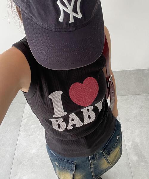 WEGO（ウィゴー）の「WEGO/ILOVEBABYタンク（タンクトップ・レディース・ブラック/ホワイト・FREE）」の8枚目の写真