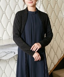 長袖ラメニットボレロ