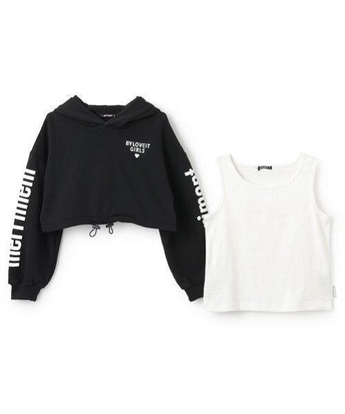 by LOVEiT（バイラビット）の「タンクつきウサ耳パーカー（パーカー・キッズ・ホワイト系その他/チェリーピンク/ブラック・120cm/130cm/140cm/150cm/160cm）」の6枚目の写真