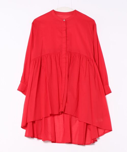 TITE IN THE STORE（ティテ　インザ　ストア）の「シアーコットンチュニックギャザーブラウス（シャツ/ブラウス・レディース・レッド/ブルー・38）」の12枚目の写真