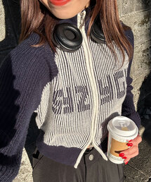 【WEB限定】ダブルジップラグランニットトラックジャケット