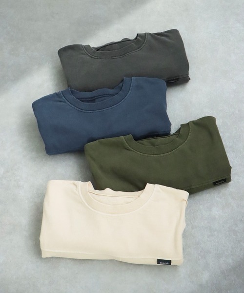 antiqua（アンティカ）の「フットボールロンT（Tシャツ/カットソー・レディース・オフホワイト/ブルー/カーキ/スミクロ・P/R）」の6枚目の写真