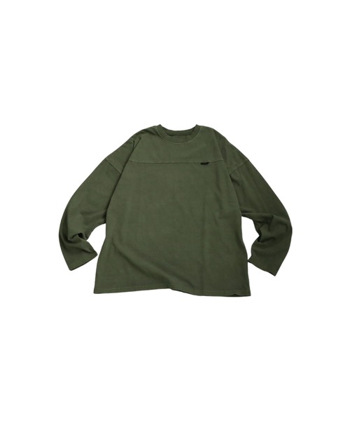 antiqua（アンティカ）の「フットボールロンT（Tシャツ/カットソー・レディース・オフホワイト/ブルー/カーキ/スミクロ・P/R）」の9枚目の写真