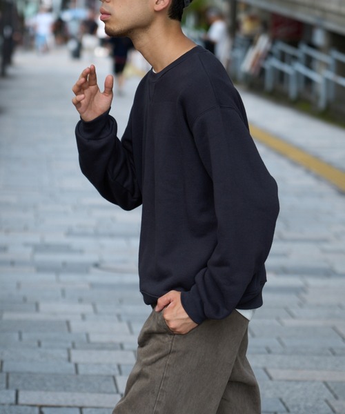 CIAOPANIC TYPY（チャオパニックティピー）の「プレミアム無地スウェット　トンプキン裏毛クルー（スウェット・メンズ・チャコールグレー/ライトグレー/ボルドー/ネイビー・MEDIUM/LARGE）」の14枚目の写真