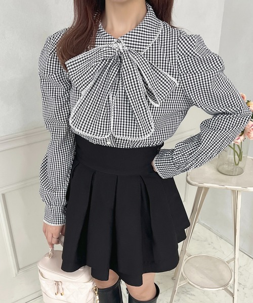 apres jour（アプレジュール）の「アソートボウタイリボンブラウス【ZOZOTOWN限定アイテム】（シャツ/ブラウス・レディース・グリーン/ピンク/ブラック/オフホワイト/ブルー・フリー/X-LARGE）」の7枚目の写真