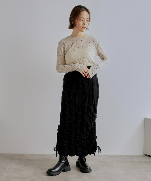 Olu.(オルドット)の「クルーネックシアーカットソー(Tシャツ/カットソー・レディース・ライトブルー/ドット・FREE)」の7枚目の写真