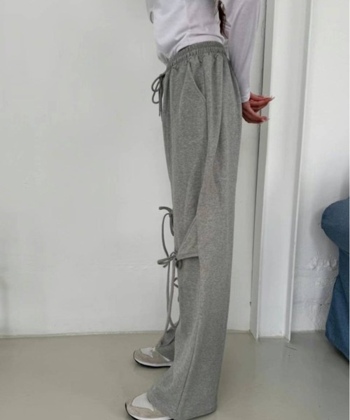Y2K SYNAPSE FACTORY（ワイツーケー シナプスファクトリー）の「【コットン】リボンスウェットジョガーパンツ（スウェットパンツ・レディース・グレー/ブラック・FREE）」の12枚目の写真