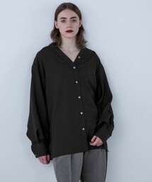 【LA COURBE】袖ボリューム前開きシャツ