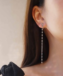 saran jewelry/ロング デザイン チェーン イヤリング