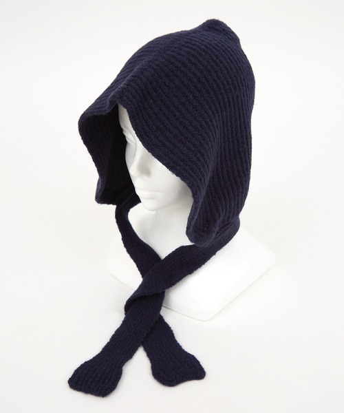 an meets zakka(アンミツザッカ)の「an meets zakka ウールリブニットフード帽(ニットキャップ/ビーニー・メンズ・ワインレッド/チャコール/ブラウン/グレー/ホワイト/ブラック/ベージュ/ネイビー・ONESIZE)」の7枚目の写真