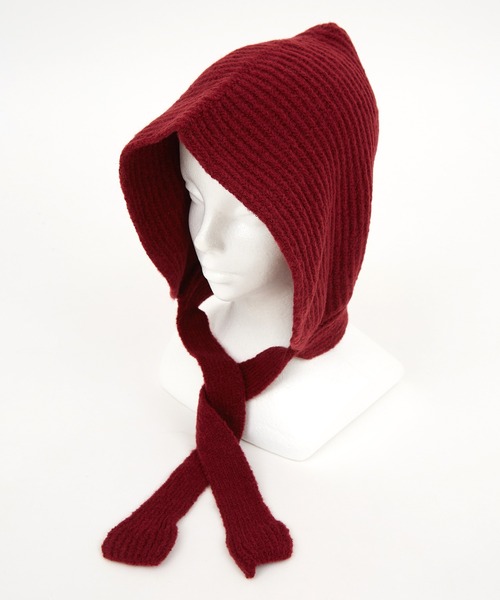 an meets zakka(アンミツザッカ)の「an meets zakka ウールリブニットフード帽(ニットキャップ/ビーニー・メンズ・ワインレッド/チャコール/ブラウン/グレー/ホワイト/ブラック/ベージュ/ネイビー・ONESIZE)」の8枚目の写真