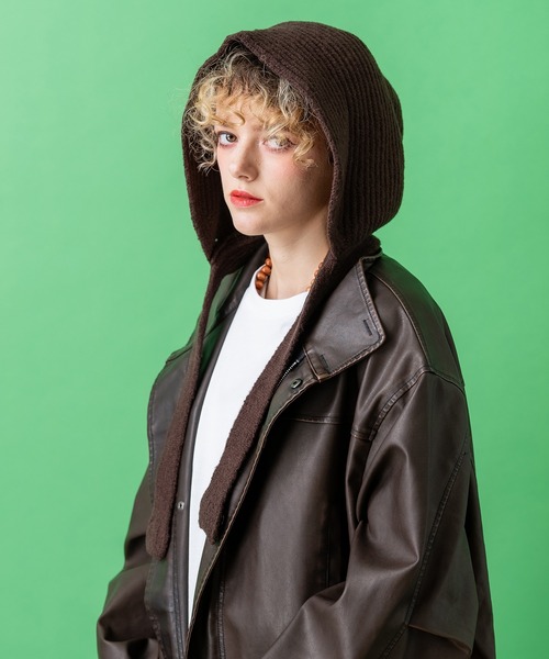 an meets zakka(アンミツザッカ)の「an meets zakka ウールリブニットフード帽(ニットキャップ/ビーニー・メンズ・ワインレッド/チャコール/ブラウン/グレー/ホワイト/ブラック/ベージュ/ネイビー・ONESIZE)」の15枚目の写真