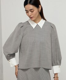 NOLLEY’S | 《セットアップ対応》ウォッシャブル白襟後ろ切り替えブラウス(シャツ/ブラウス)
