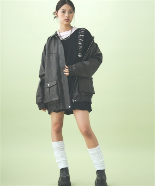 TTOL(トール)の「ダメージルーズニットトップス(ニット/セーター・レディース・グレー/ブラック・M~L/L~LL)」の4枚目の写真