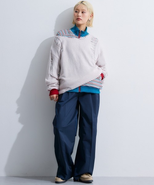 TTOL(トール)の「ダメージルーズニットトップス(ニット/セーター・レディース・グレー/ブラック・M~L/L~LL)」の22枚目の写真