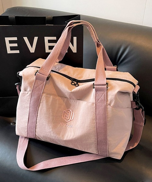 florist(フローリスト)の「【2WAY・大容量】ワントーンカラーナイロンボストンバッグ/トラベルバッグ(ボストンバッグ・レディース・オフホワイト/ライトブラウン/ブラック/ライトグレー/ピンク/グリーン・FREE)」の21枚目の写真