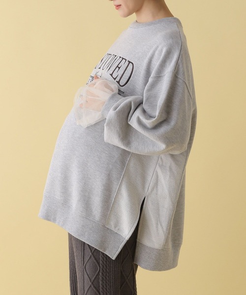 LEPSIM（レプシィム）の「【産前・産後対応】マタニティ／刺繍ロゴスウェット　200267（マタニティウェア/グッズ・レディース・チャコールグレー/グレー・FREE）」の6枚目の写真