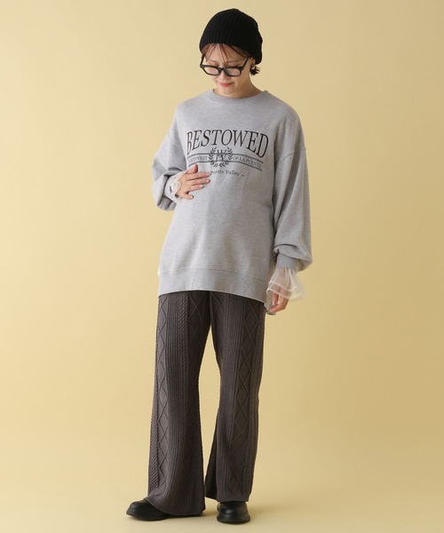 LEPSIM（レプシィム）の「【産前・産後対応】マタニティ／刺繍ロゴスウェット　200267（マタニティウェア/グッズ・レディース・チャコールグレー/グレー・FREE）」の5枚目の写真