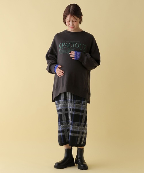 LEPSIM（レプシィム）の「【産前・産後対応】マタニティ／刺繍ロゴスウェット　200267（マタニティウェア/グッズ・レディース・チャコールグレー/グレー・FREE）」の20枚目の写真