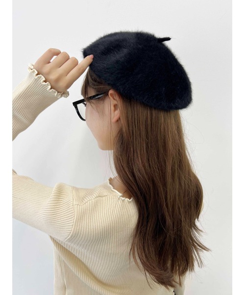 PHILLY（フィリー）の「【PHILLY】フェザータッチベレー（ハンチング/ベレー帽・レディース・ブラック/ホワイト/ベージュ・FREE）」の7枚目の写真