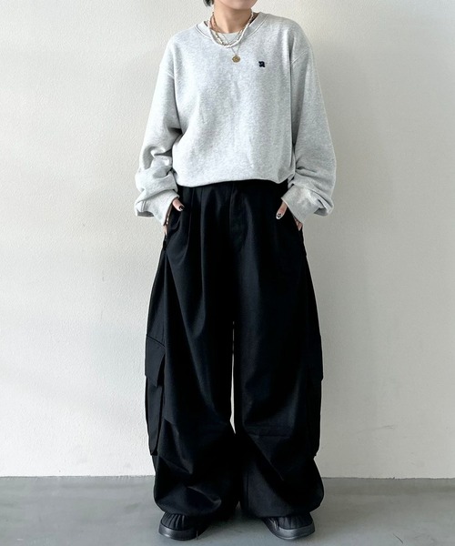 Anui / TRタックパラシュートパンツ / ブラック セール】【UNISEX/3サイズ展開】TRタックパラシュートパンツ