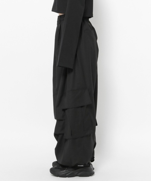 Anui / TRタックパラシュートパンツ / ブラック セール】【UNISEX/3サイズ展開】TRタックパラシュートパンツ