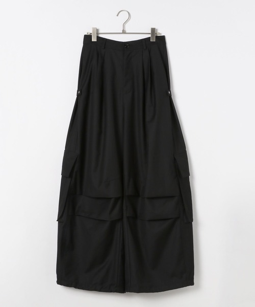 Anui / TRタックパラシュートパンツ / ブラック Anui カーゴパンツ 「UNISEX/3サイズ展開」TRタックパラシュート
