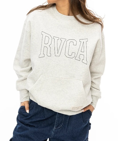 RVCA(ルーカ)の「RVCA レディース RVCA STITCH LOOSE FI トレーナー/ルーカロゴステッチワーククルーネックトレーナー・スウェット(スウェット・レディース・ブラック/グレー・SMALL/MEDIUM)」の2枚目の写真