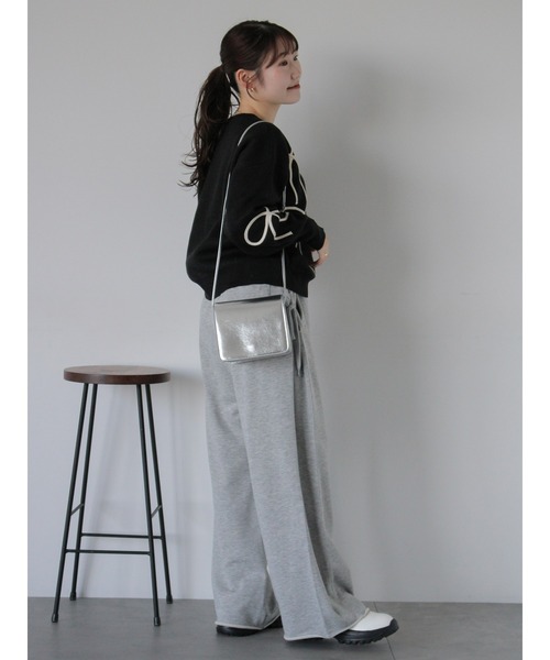 ehka sopo(エヘカソポ)の「リボンコード刺繍カーディガン(カーディガン/ボレロ・レディース・ブラック/グレー/キナリ・F)」の18枚目の写真