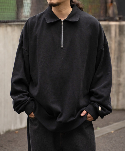 VENCEEXCHANGE（ヴァンスエクスチェンジ）の「Goodwear グッドウェア ハーフジップトレーナー（スウェット・メンズ・ネイビー/オフホワイト/グレー/ブラック・M/L/LL）」の3枚目の写真